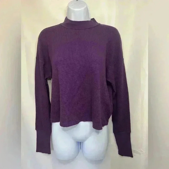 bobi Tops - bobi los angeles Waffle Knit top, size small in color Dark Purple